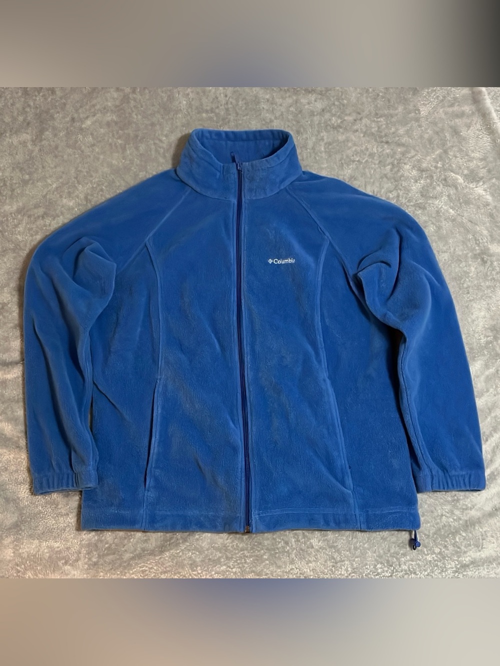 Columbia Benton Springs Fleece Jacket Women’s 1X Blue Full Zip Mock Neck